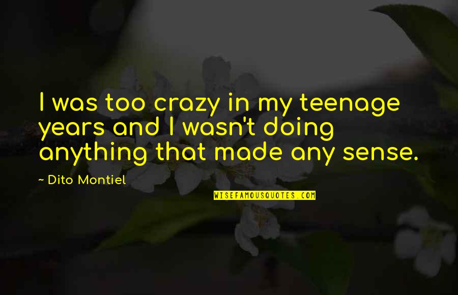 Tasmanian Devil Cartoon Quotes By Dito Montiel: I was too crazy in my teenage years