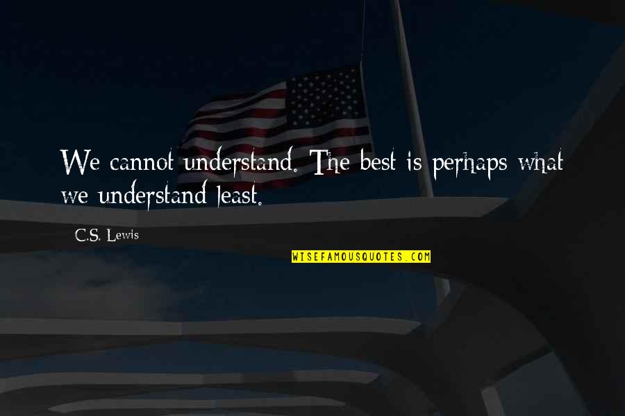 Tassanee Thai Quotes By C.S. Lewis: We cannot understand. The best is perhaps what