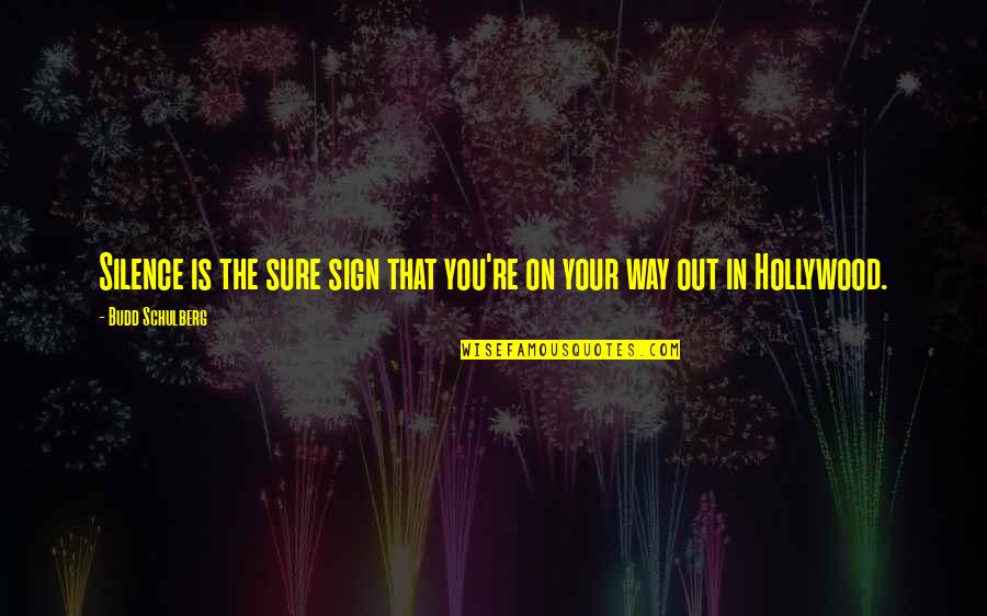 Tasses Southbridge Quotes By Budd Schulberg: Silence is the sure sign that you're on