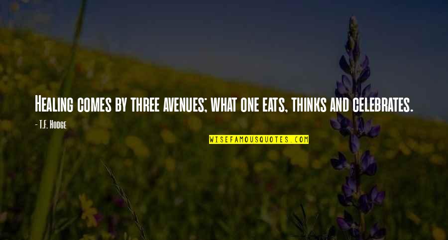Tassoust Quotes By T.F. Hodge: Healing comes by three avenues; what one eats,