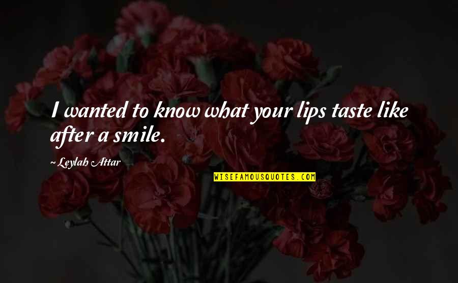 Taste My Lips Quotes By Leylah Attar: I wanted to know what your lips taste