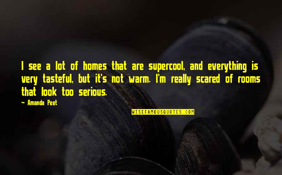 Tasteful Quotes By Amanda Peet: I see a lot of homes that are Tasteful Quotes By Amanda Peet: I see a lot of homes that are