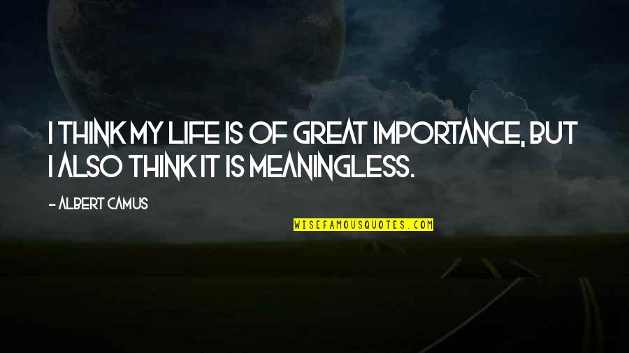 Tatamagouche Ns Quotes By Albert Camus: I think my life is of great importance,