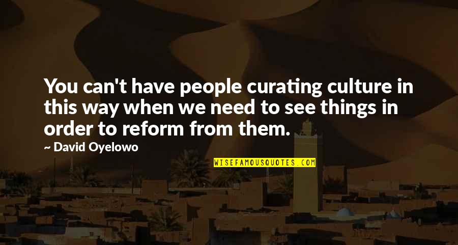 Tatanan Sosial Quotes By David Oyelowo: You can't have people curating culture in this