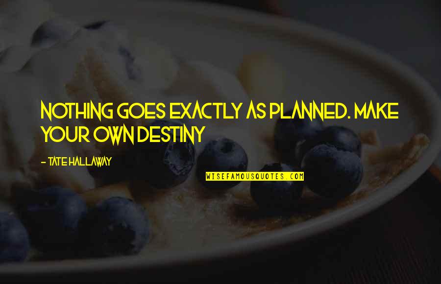 Tate Quotes By Tate Hallaway: NOTHING goes exactly as planned. Make your OWN