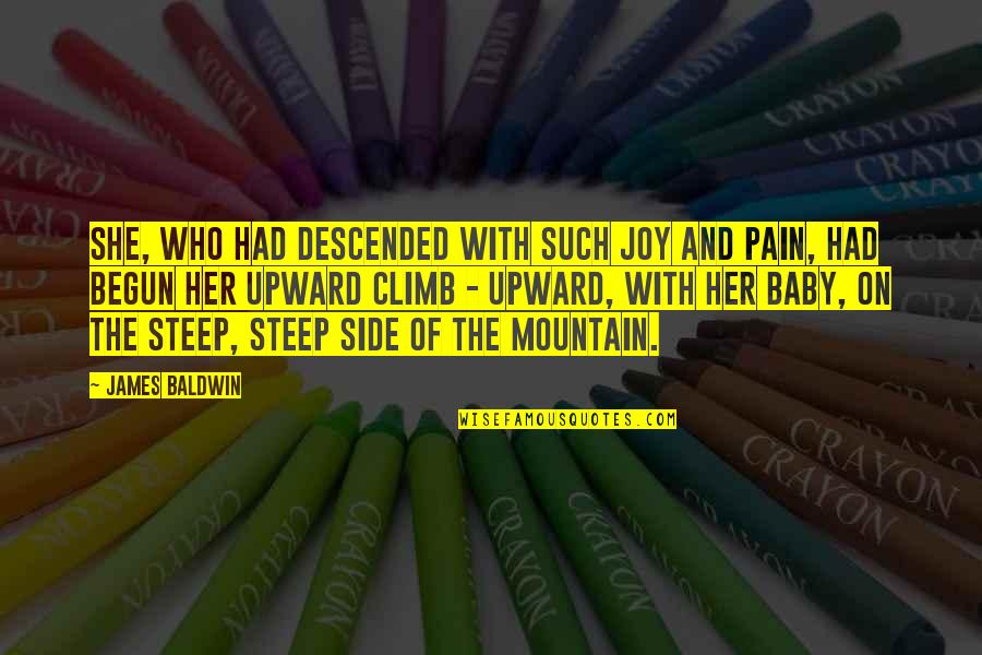 Tatenda Quotes By James Baldwin: She, who had descended with such joy and Tatenda Quotes By James Baldwin: She, who had descended with such joy and