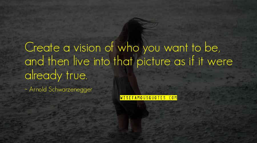 Tathata Quotes By Arnold Schwarzenegger: Create a vision of who you want to Tathata Quotes By Arnold Schwarzenegger: Create a vision of who you want to