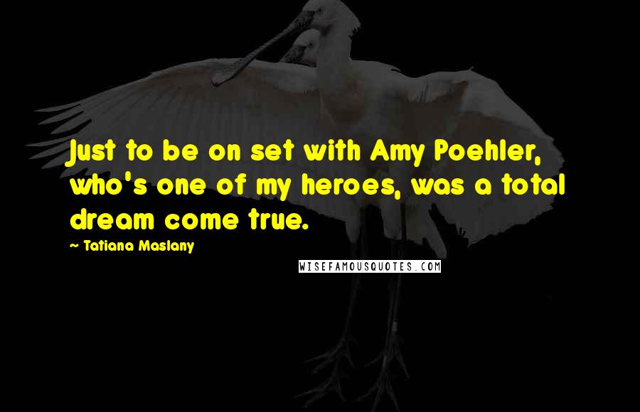 Tatiana Maslany quotes: Just to be on set with Amy Poehler, who's one of my heroes, was a total dream come true.