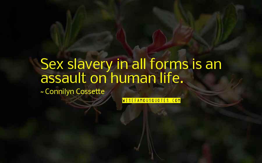 Tatis Cervantes Quotes By Connilyn Cossette: Sex slavery in all forms is an assault