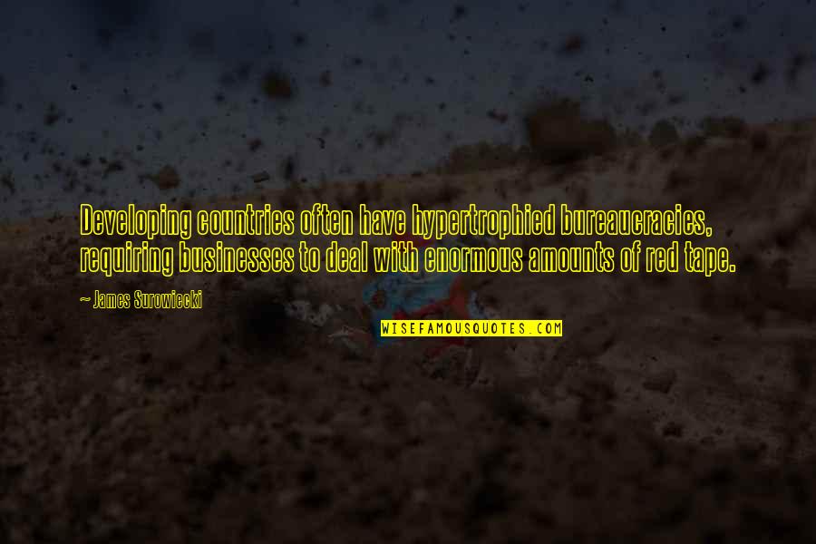 Tatone Ford Quotes By James Surowiecki: Developing countries often have hypertrophied bureaucracies, requiring businesses Tatone Ford Quotes By James Surowiecki: Developing countries often have hypertrophied bureaucracies, requiring businesses