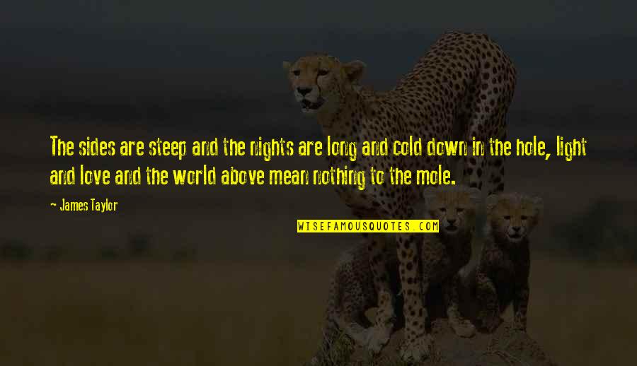 Tatuaggio Ragno Quotes By James Taylor: The sides are steep and the nights are Tatuaggio Ragno Quotes By James Taylor: The sides are steep and the nights are