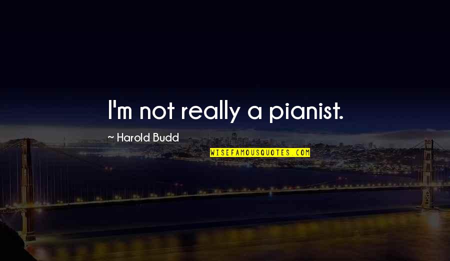 Tau Gamma Sigma Quotes By Harold Budd: I'm not really a pianist. Tau Gamma Sigma Quotes By Harold Budd: I'm not really a pianist.