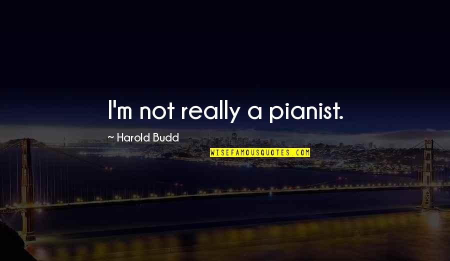 Tau Gamma Sigma Quotes By Harold Budd: I'm not really a pianist.