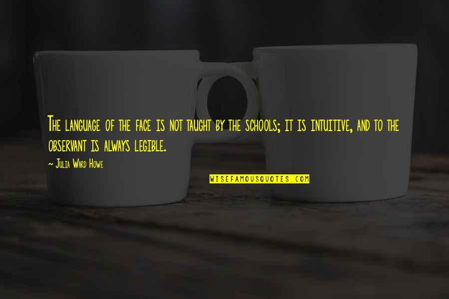 Taught By Quotes By Julia Ward Howe: The language of the face is not taught