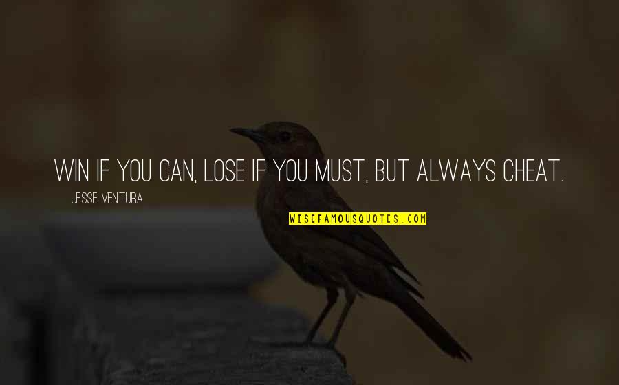 Taught That Happiness Quotes By Jesse Ventura: Win if you can, lose if you must,