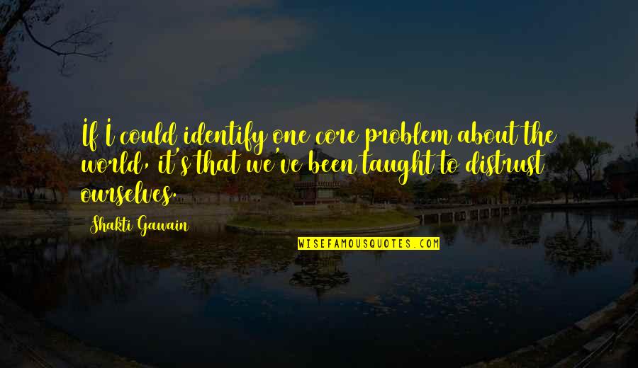 Taught The World Quotes By Shakti Gawain: If I could identify one core problem about Taught The World Quotes By Shakti Gawain: If I could identify one core problem about