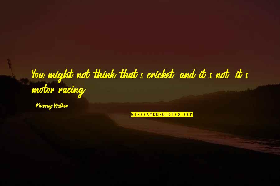 Taunya Jaco Quotes By Murray Walker: You might not think that's cricket, and it's