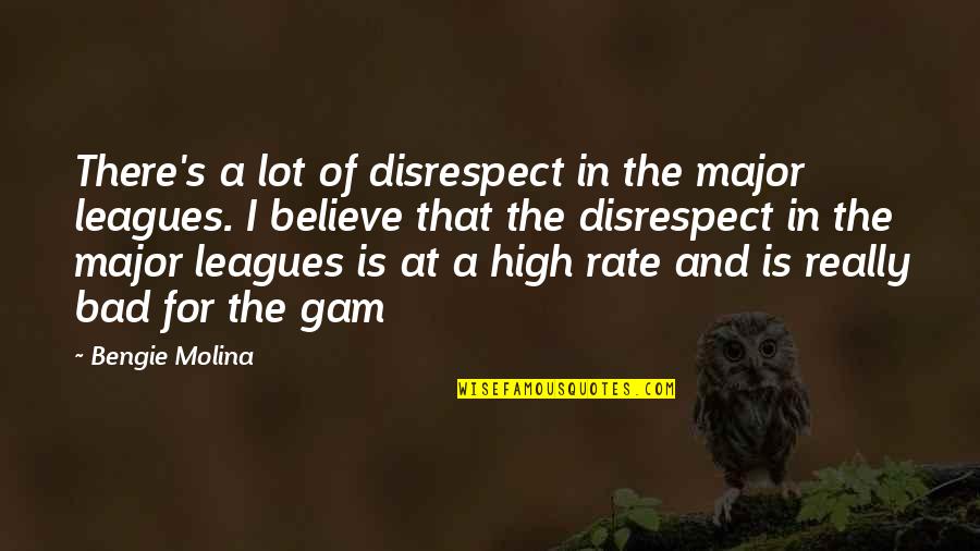 Tauwhare Falls Quotes By Bengie Molina: There's a lot of disrespect in the major