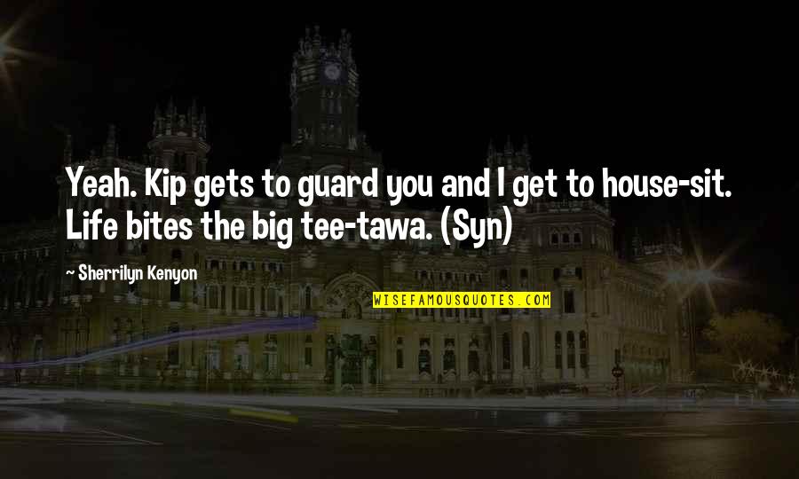 Tawa Quotes By Sherrilyn Kenyon: Yeah. Kip gets to guard you and I