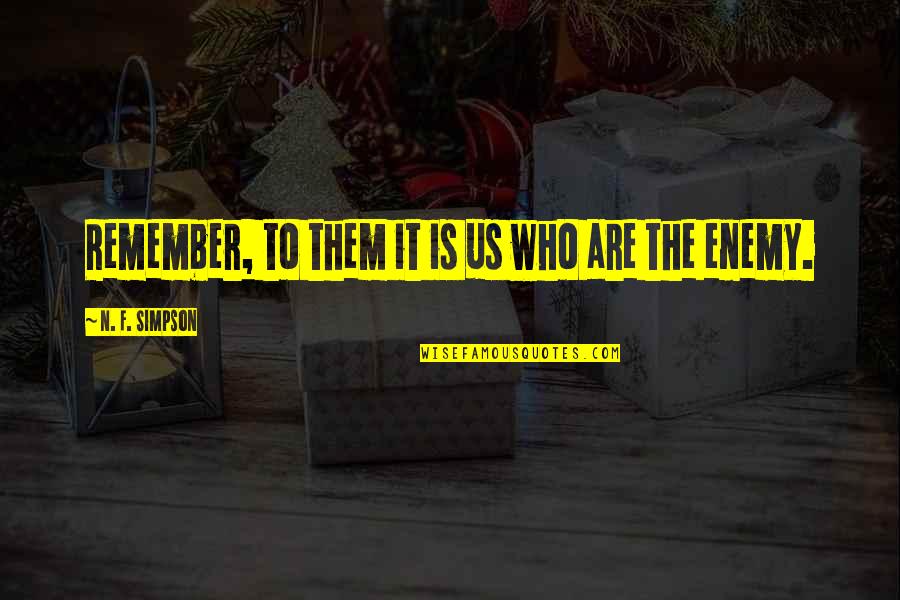 Tawakkul Quotes By N. F. Simpson: Remember, to them it is us who are Tawakkul Quotes By N. F. Simpson: Remember, to them it is us who are