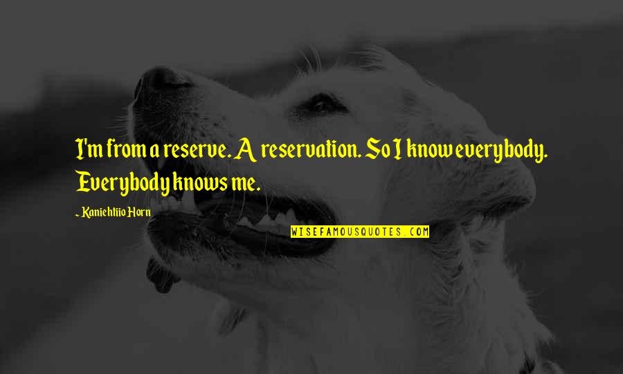 Tawantinsuyu Quotes By Kaniehtiio Horn: I'm from a reserve. A reservation. So I