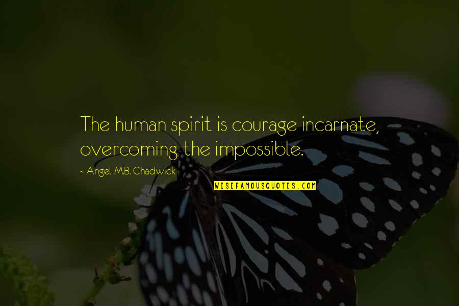Tawfiki Quotes By Angel M.B. Chadwick: The human spirit is courage incarnate, overcoming the