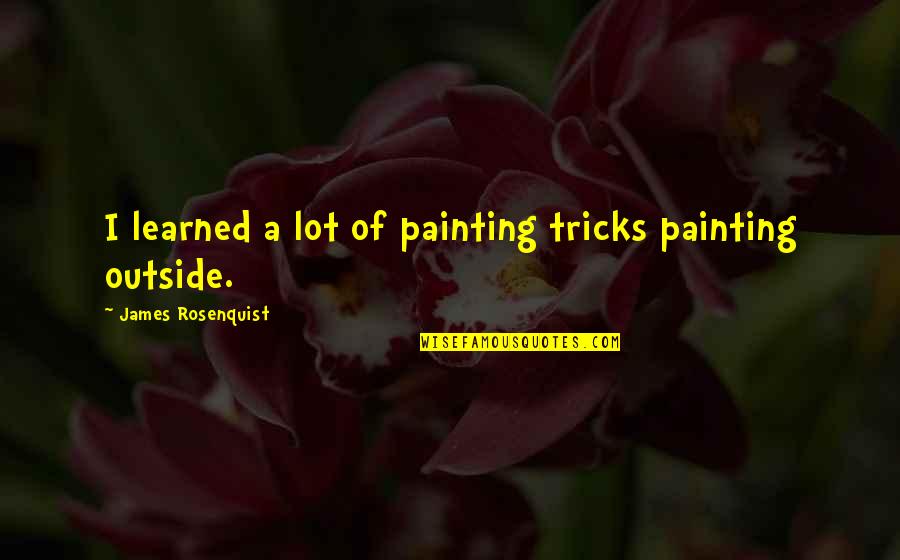 Tay John Quotes By James Rosenquist: I learned a lot of painting tricks painting