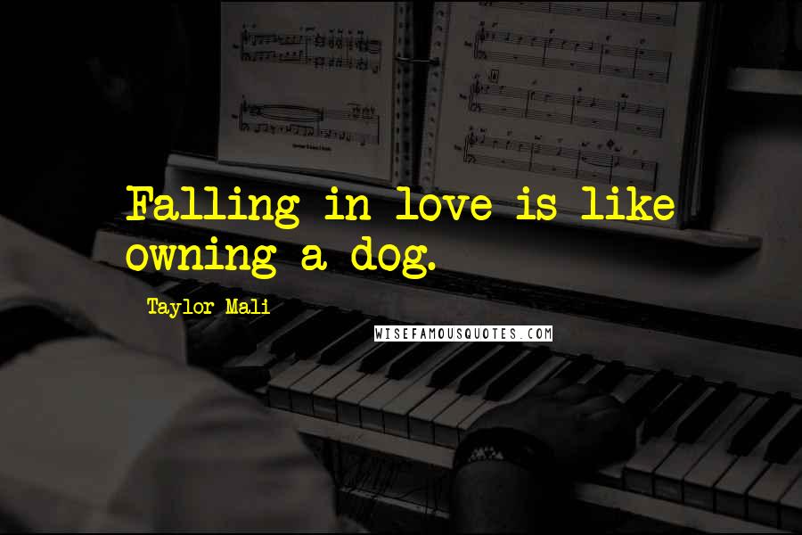 Taylor Mali quotes: Falling in love is like owning a dog.