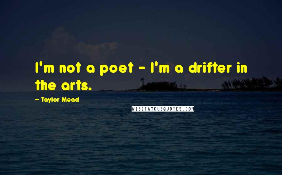 Taylor Mead quotes: I'm not a poet - I'm a drifter in the arts.