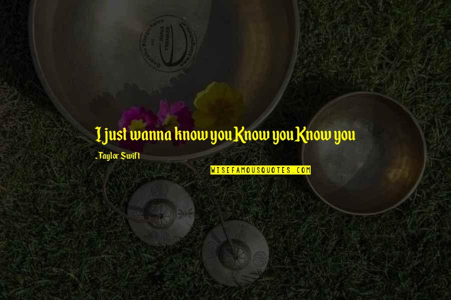 Taylor Swift Lyrics For Quotes By Taylor Swift: I just wanna know youKnow youKnow you