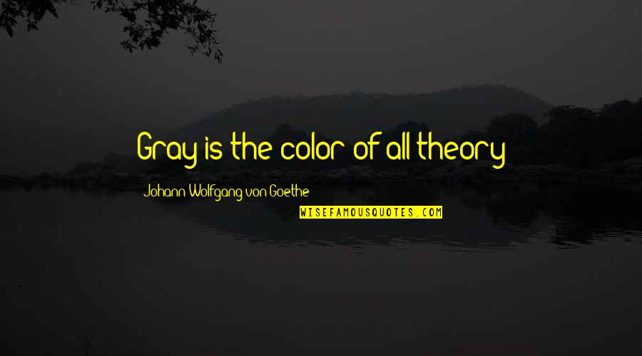 Taza Humeante De Cafe Buen Dia Quotes By Johann Wolfgang Von Goethe: Gray is the color of all theory