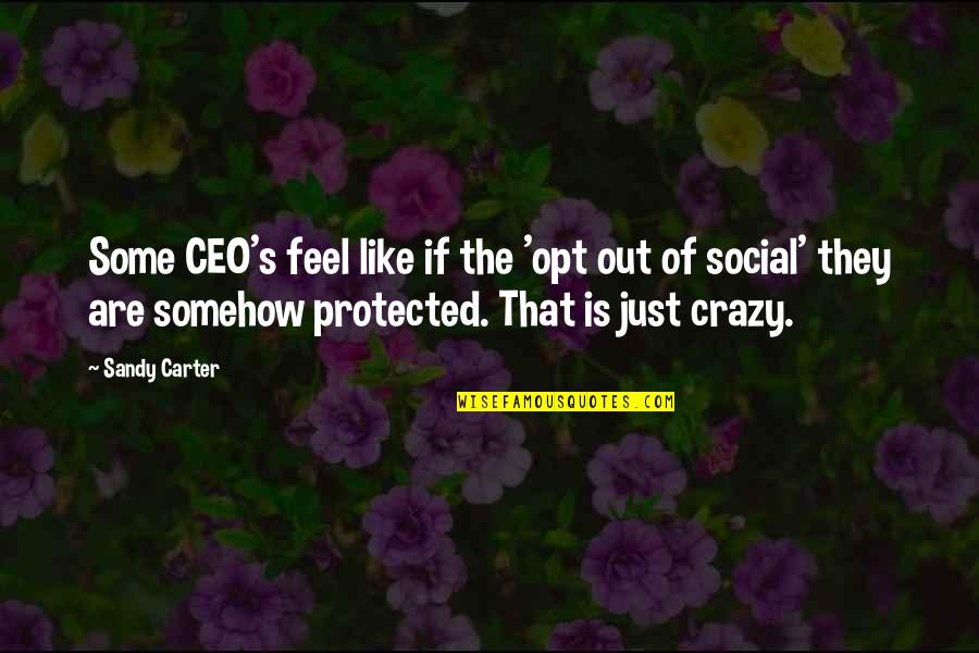 Tazzina Bistro Quotes By Sandy Carter: Some CEO's feel like if the 'opt out