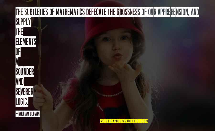 Tcche Hartwell Quotes By William Godwin: The subtleties of mathematics defecate the grossness of Tcche Hartwell Quotes By William Godwin: The subtleties of mathematics defecate the grossness of