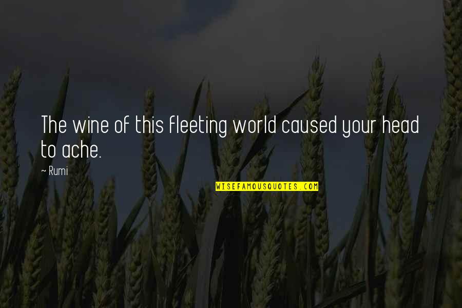 Td Canada Trust Quotes By Rumi: The wine of this fleeting world caused your