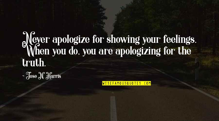 Td Jakes Reality Check Quotes By Jose N. Harris: Never apologize for showing your feelings. When you