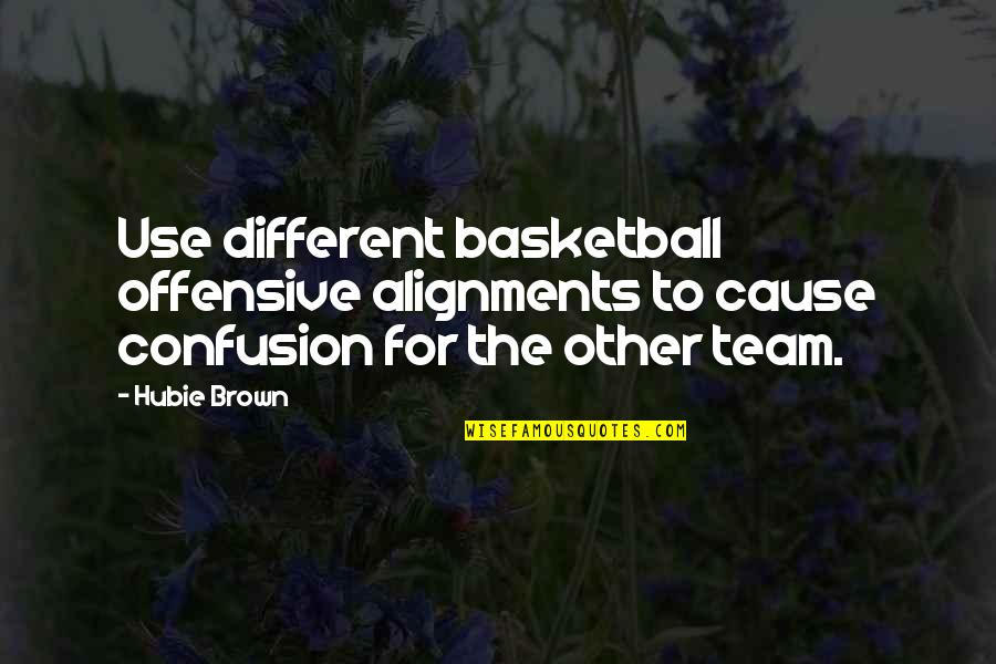 Tdas Elimination Quotes By Hubie Brown: Use different basketball offensive alignments to cause confusion