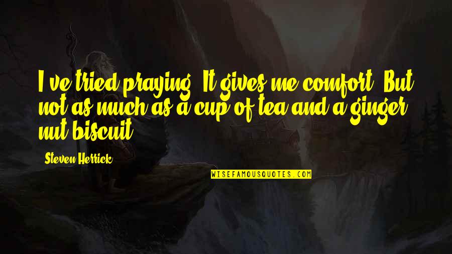 Tea And Biscuit Quotes By Steven Herrick: I've tried praying. It gives me comfort. But