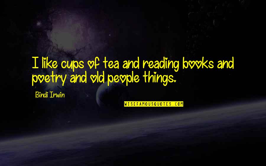 Tea Cups Quotes By Bindi Irwin: I like cups of tea and reading books