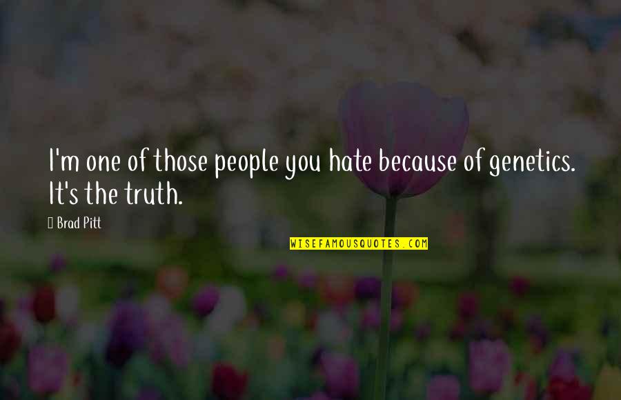 Tea In Rain Quotes By Brad Pitt: I'm one of those people you hate because