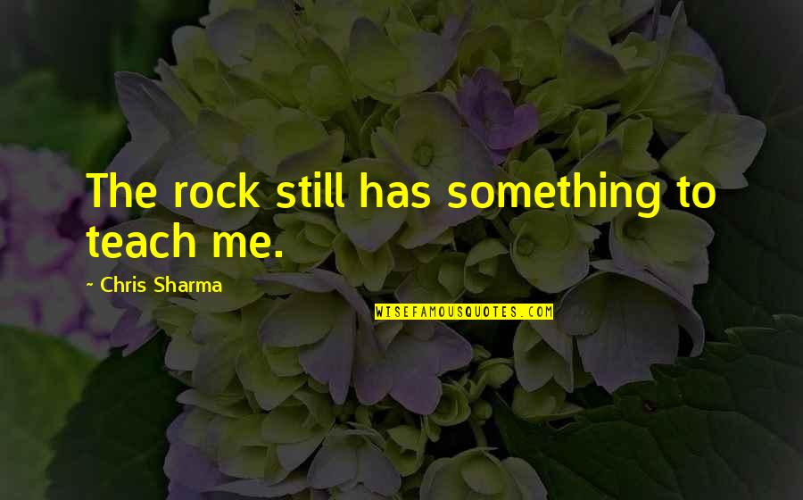 Teach Me Quotes By Chris Sharma: The rock still has something to teach me.