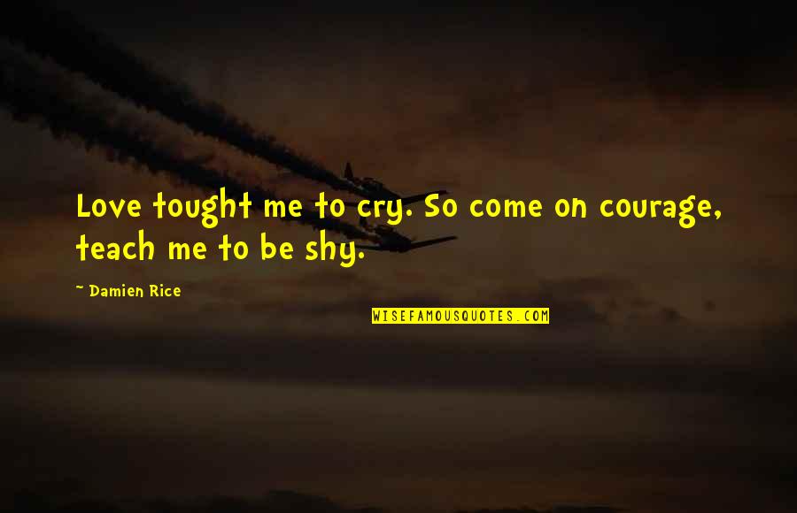 Teach Me To Love Quotes By Damien Rice: Love tought me to cry. So come on