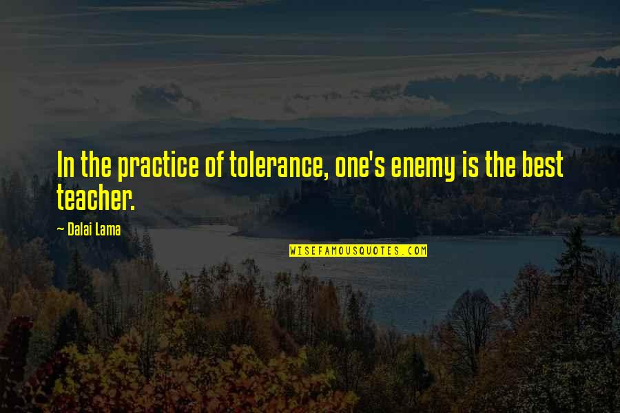 Teacher Best Quotes By Dalai Lama: In the practice of tolerance, one's enemy is