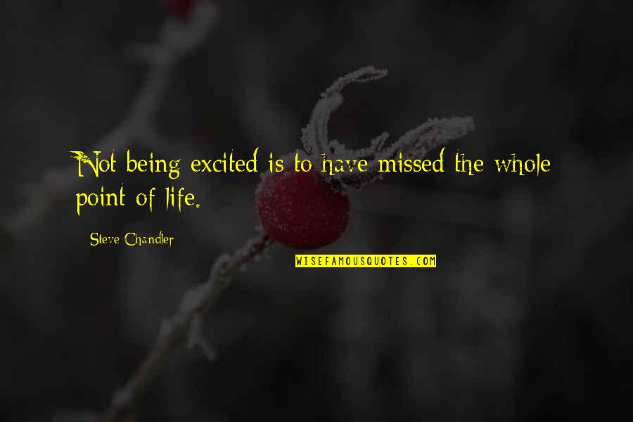 Teacher Cute Quotes By Steve Chandler: Not being excited is to have missed the