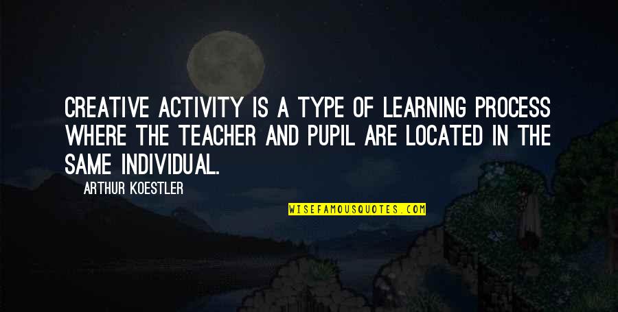 Teacher Learning Quotes By Arthur Koestler: Creative activity is a type of learning process Teacher Learning Quotes By Arthur Koestler: Creative activity is a type of learning process