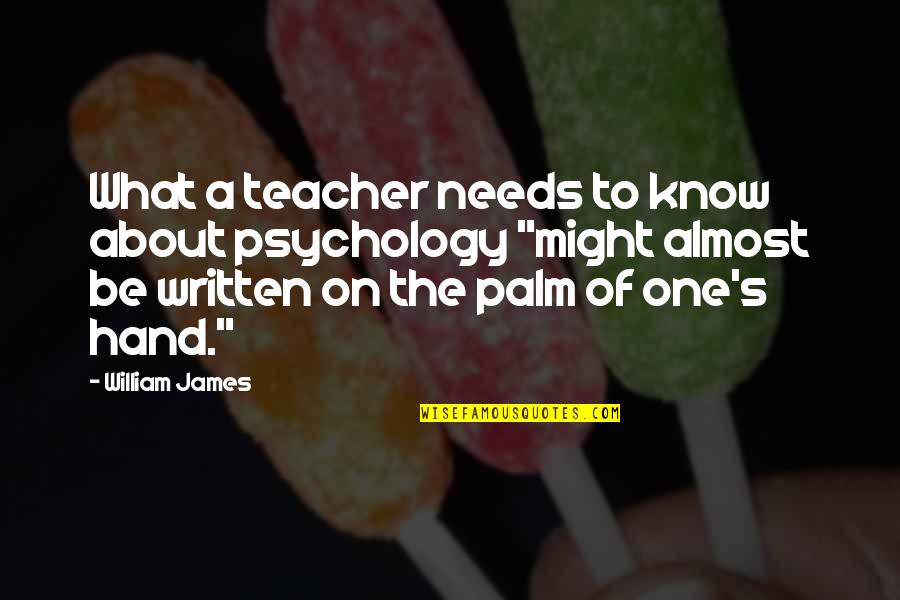 Teacher Teaching Quotes By William James: What a teacher needs to know about psychology Teacher Teaching Quotes By William James: What a teacher needs to know about psychology