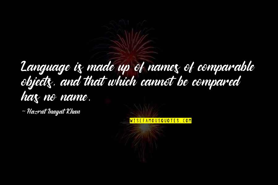 Teachers And Light Quotes By Hazrat Inayat Khan: Language is made up of names of comparable Teachers And Light Quotes By Hazrat Inayat Khan: Language is made up of names of comparable