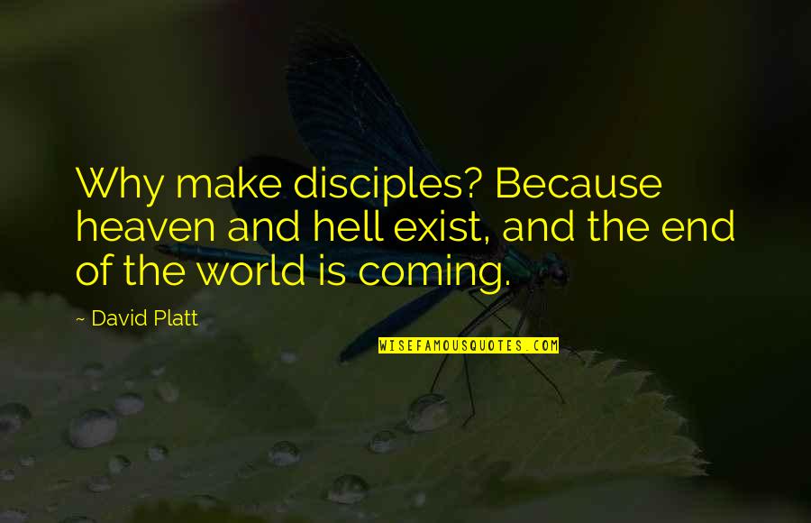 Teachers And Owls Quotes By David Platt: Why make disciples? Because heaven and hell exist,