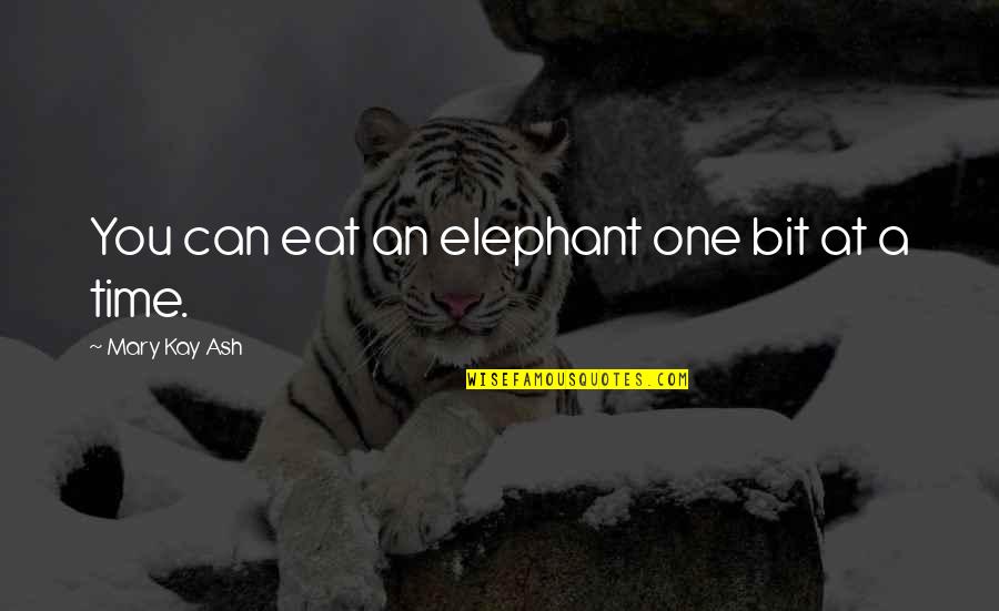 Teachers And Students Funny Quotes By Mary Kay Ash: You can eat an elephant one bit at