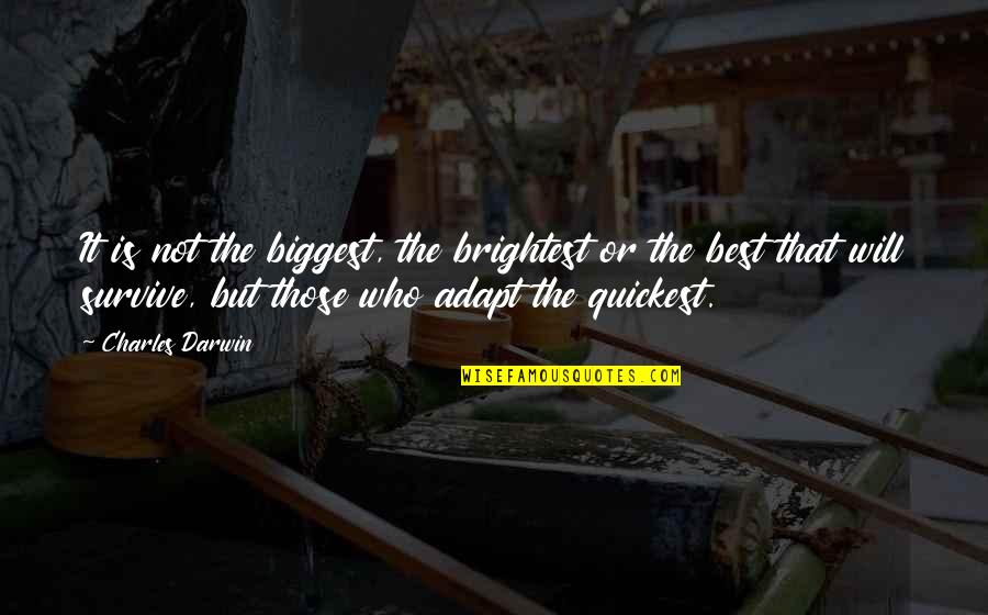 Teaching As Leadership Quotes By Charles Darwin: It is not the biggest, the brightest or Teaching As Leadership Quotes By Charles Darwin: It is not the biggest, the brightest or