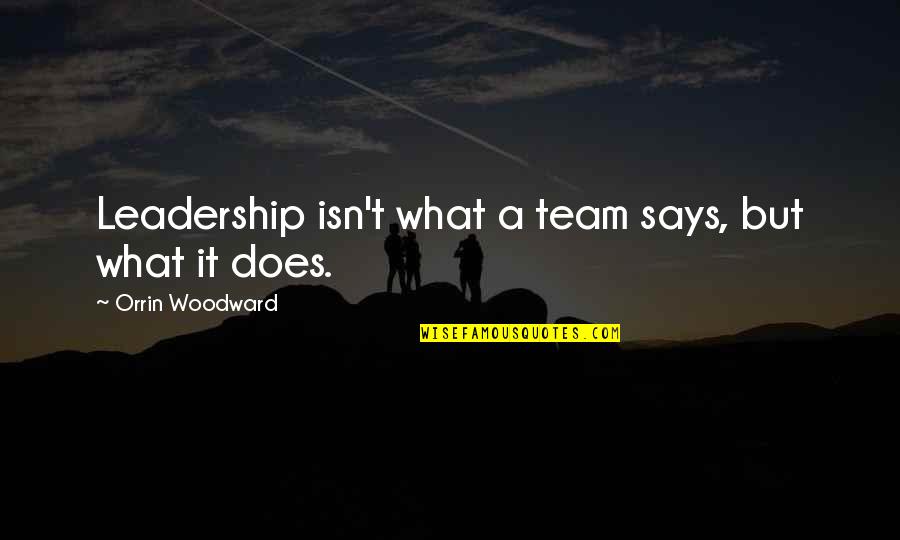 Teaching Math Quotes By Orrin Woodward: Leadership isn't what a team says, but what